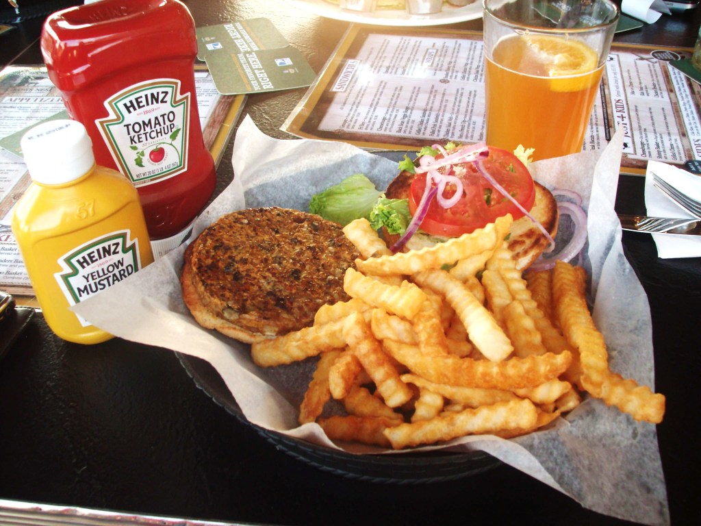 Black Bean Burger and Fries